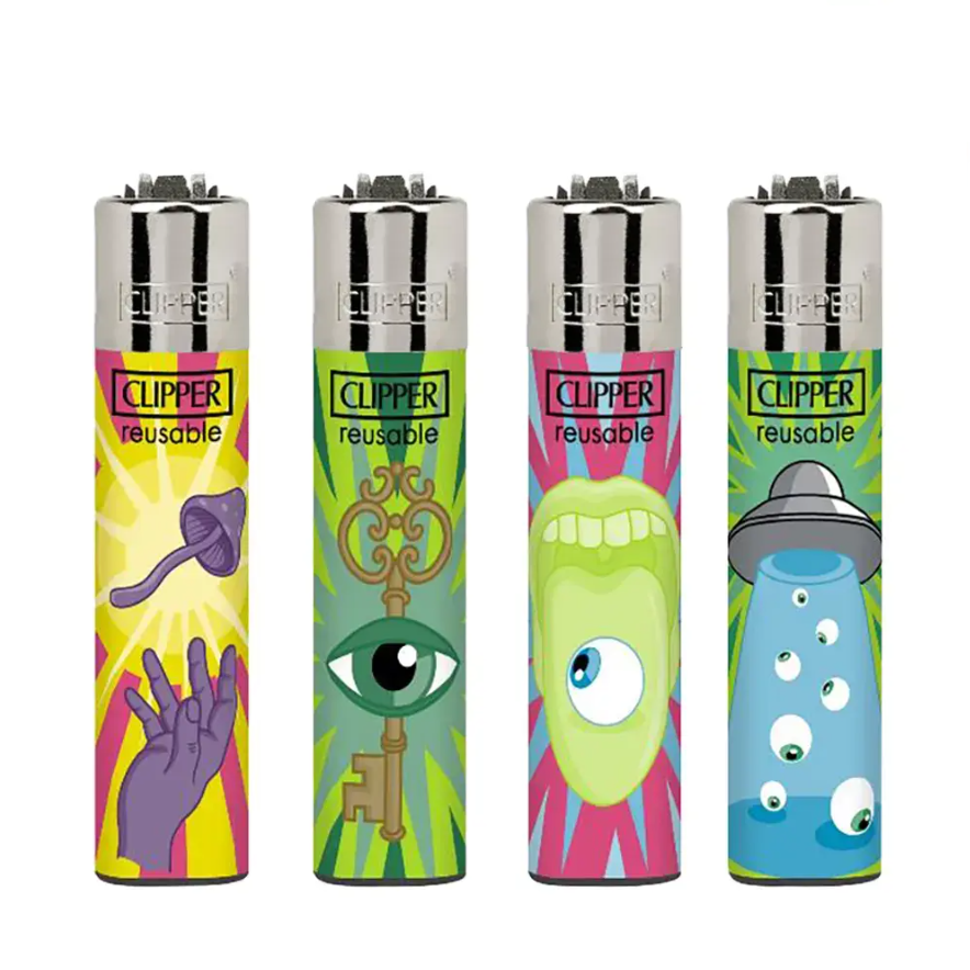 Briquet Clipper Mini - Design Strangest / Say Peace - PlantesAFumer