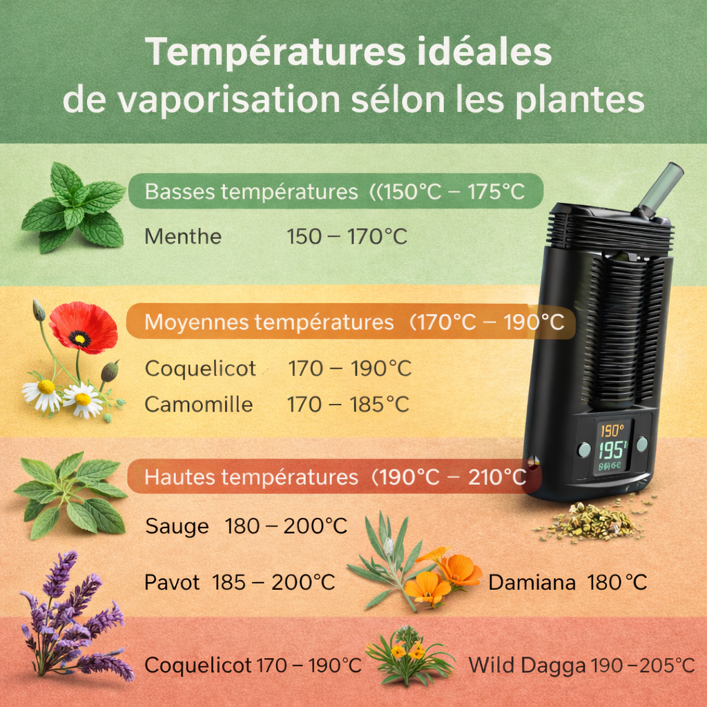 Les températures idéales de vaporisation selon les plantes