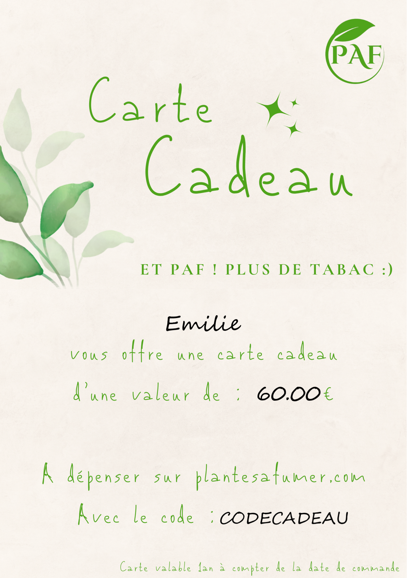 cartes cadeaux